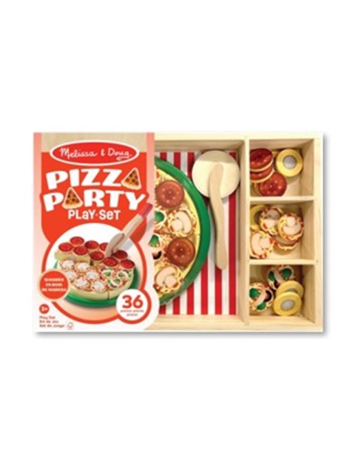 Melissa & Doug Pretend Play: Wood - Pizza Party Playset (6074863)