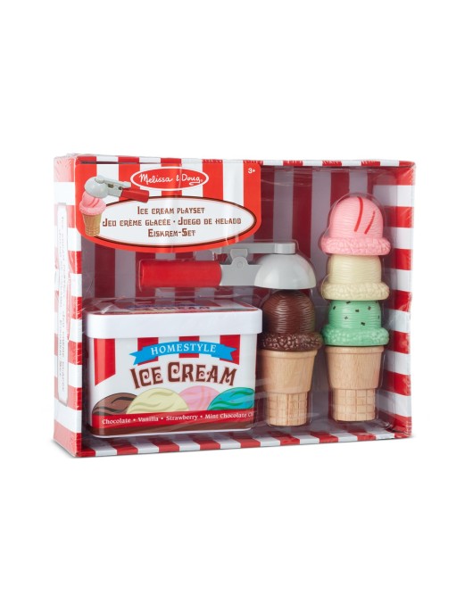 Melissa & Doug Pretend Play: Wood Scoop & Stack - Ice Cream Playset (6074871)