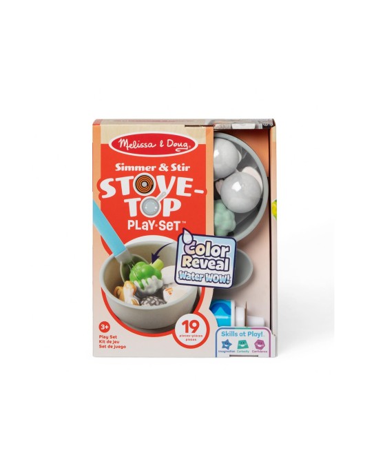 Melissa & Doug Pretend Play: Non-Wood Simmer & Stir Stove-Top Play Set (Color Reveal Water Wow!) (6074892)