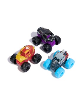 Spin Master Marvel Monster Jam: Mini Jams - Thor / Black Panther / Iron Man 3 Pack Bundle (20149559)