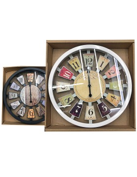 Ρολόι Τοίχου Τρισδιάστατο Φόντο ø30x4cm Homie 321873