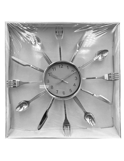 Ρολόι Τοίχου Μαχαιροπίρουνα Πλαστικό ø33cm Homie 321898