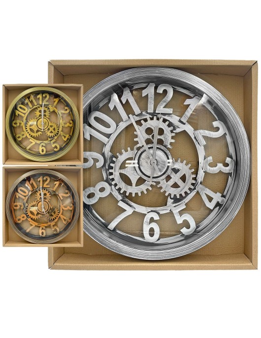 Ρολόι Τοίχου Μεγάλο με Γρανάζια ø35cm Homie 322038