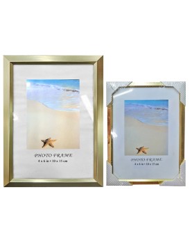 Κορνίζα Αλουμινίου Πλατιά Χρυσή 10x15cm Homie 322051