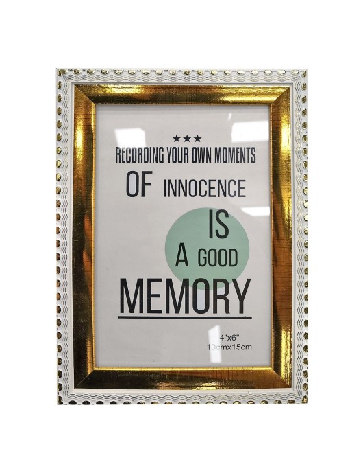 Κορνίζα Πλαστική Χρυσή με Λευκό 10x15cm Homie 322054