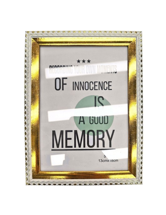 Κορνίζα Πλαστική Χρυσή με Λευκό 13x18cm Homie 322055