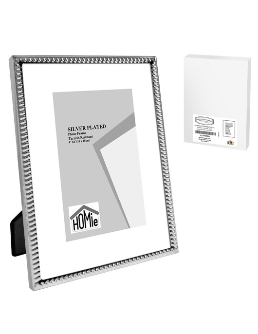 Κορνίζα Επάργυρη Λεπτή Πλέξη 10x15cm Homie 322079