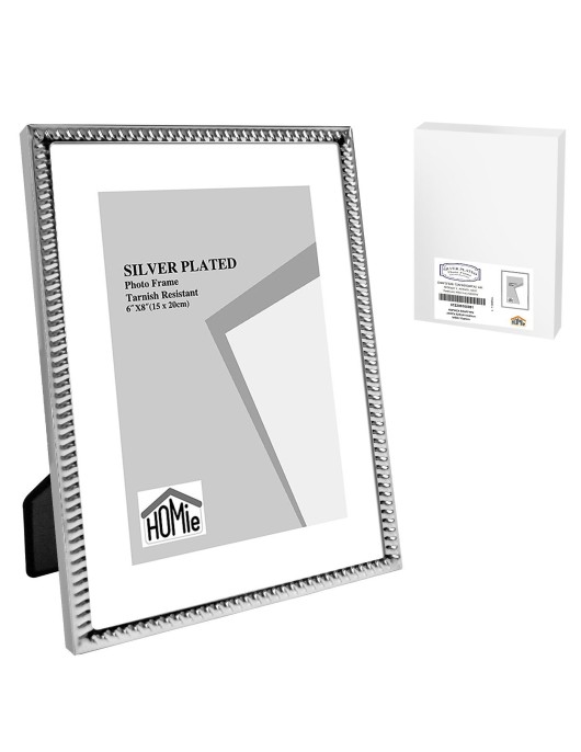 Κορνίζα Επάργυρη Λεπτή Πλέξη 15x20cm Homie 322081