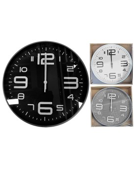 Ρολόι Τοίχου με 3d Αριθμούς Μισοί Μεγάλοι Μισοί Μικροί ø30cm Homie 322094
