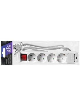 Πολύπριζο 4θέσεων + 2usb + 1type C με Κουμπί 1,5m (3x1.5mm2) Homie 322098