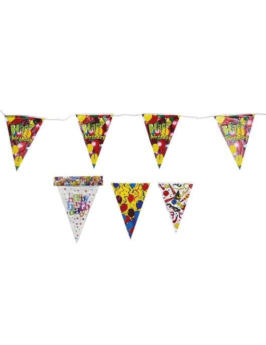 Σημαιάκια Πάρτυ-Γενεθλίων σετ=10 Σημαίες 30x20cm X2,3m Homie 3731