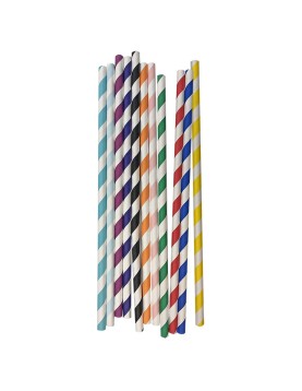 Καλαμάκια Χάρτινα Ριγέ 10τεμ 20cm Homie 3765