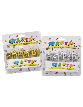 Κεριά Happy Birthday Χρυσό-Ασημί Homie 3767