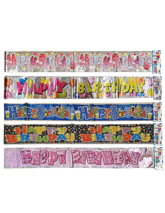 Happy Birthday Μεταλλιζέ 180x12cm Homie 3726