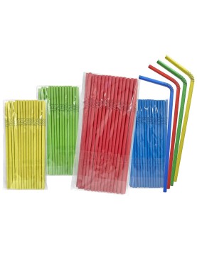 Καλαμάκια Χάρτινα Χρωματιστά Σπαστά 40τεμ 24cm Homie 3781