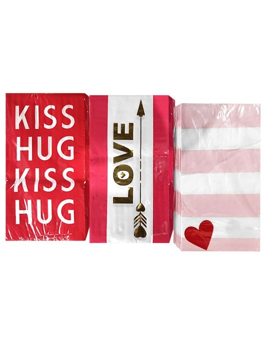 Χαρτοπετσέτες Βαλεντίνου πακ=32τεμ 40x33cm Homie 3783