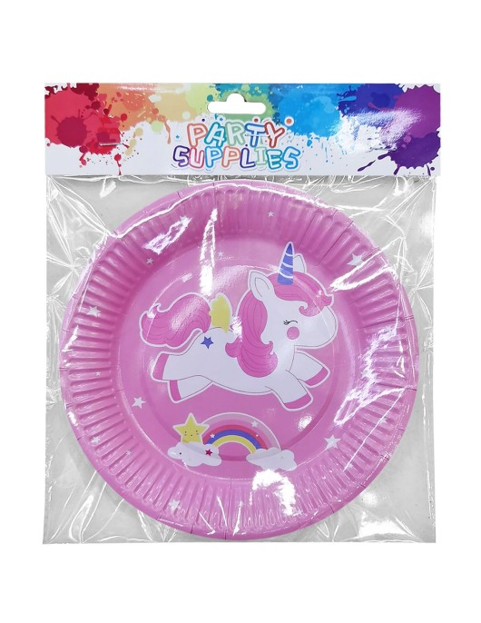 Πιάτα Πάρτυ Μονόκερος φ18cm πακ=10τεμ ø18cm Homie 3786