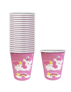 Ποτήρια Party Μονόκερος πακ=20τεμ 8,5x7,5cm Homie 3789