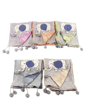 Φουλάρι με Λαχούρια &amp; Φουντίτσες 130x20cm 4teen4ty 401089