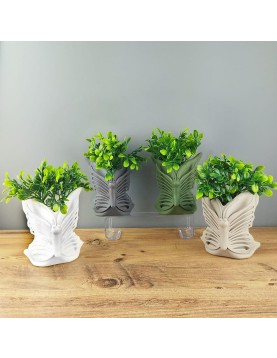 Διακοσμητική Γλάστρα Πεταλούδα με Άνθος 18x12cm Homie 423050