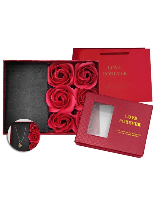 Κουτί με 6 Τριαντάφυλλα & Χώρο για Κόσμημα 13x10x4,5cm Homie 423067