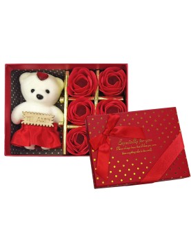 Κουτί με 6 Τριαντάφυλλα &amp; Αρκουδάκι 15x11,5x4,5cm Homie 423073