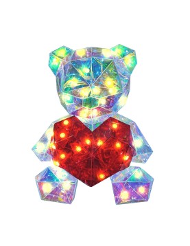 Αρκούδος-Καρδιά Ιριδίζον με φως 27cm Homie 423080