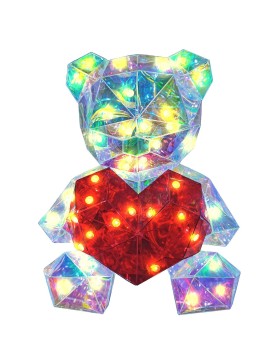 Αρκούδος-Καρδιά Ιριδίζον με φως 33cm Homie 423081