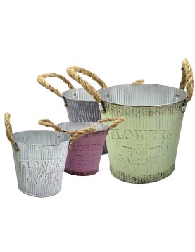 Γλαστράκι-Κασπώ Μεταλλικό Flower &amp; Garden ø18x17cm Homie 423084