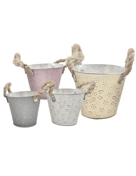 Γλαστράκι-Κασπώ Μεταλλικό Λουλουδάτο ø16x14cm Homie 423086