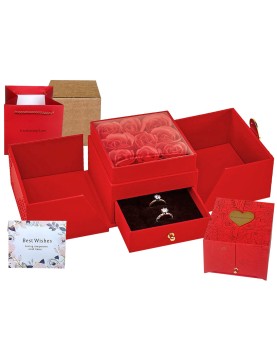 Τριαντάφυλλα σε Κουτί Ανοιγόμενο με Συρτάρι 11,5x11,5x9cm Homie 423118