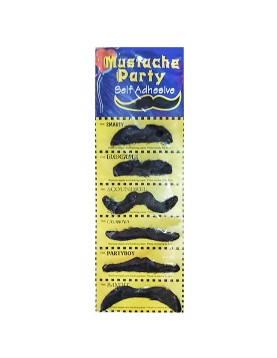 Μουστάκια Μικρά σετ=6τεμ Καρτέλα=27x11cm Carnavalista 231153