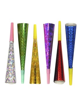Κόρνες Μεταλιζέ σετ=6τεμ 19cm Carnavalista 231357