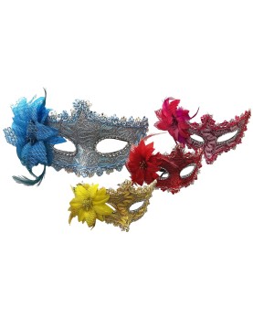 Μάσκα Καθρέφτης με Λουλούδι 20x10cm Carnavalista 232156