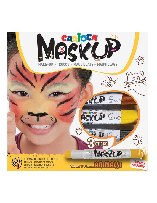 Βαφές Προσώπου 3τεμ Carioca Maskup (Καφέ-Κίτρινο-Μαύρο) Carioca 43048