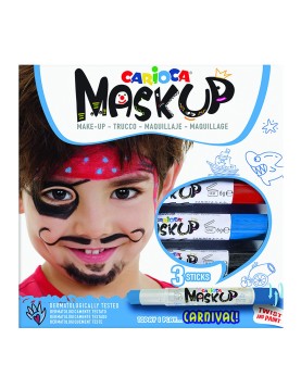 Βαφές Προσώπου 3τεμ Carioca Maskup (Κόκκινο-Μπλε-Μαύρο) Carioca 43050