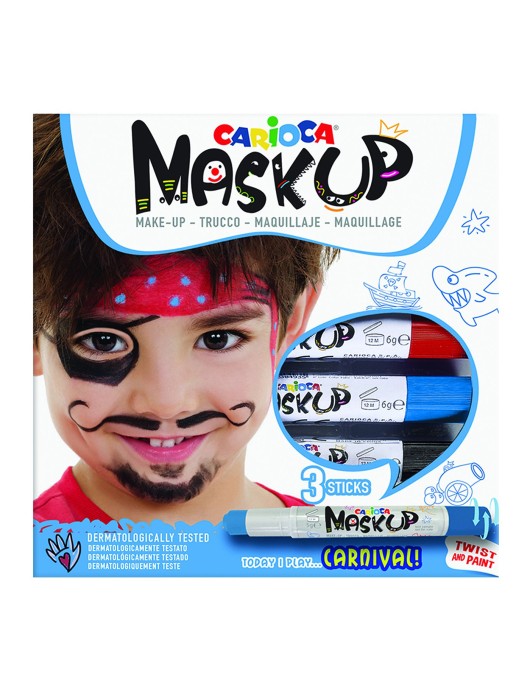 Βαφές Προσώπου 3τεμ Carioca Maskup (Κόκκινο-Μπλε-Μαύρο) Carioca 43050