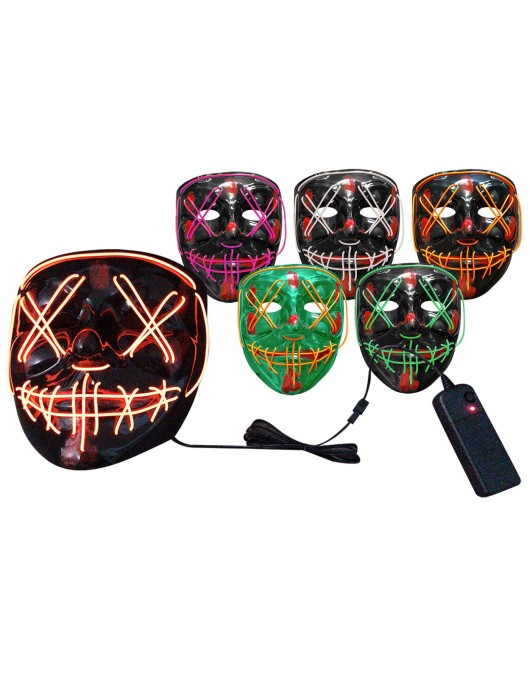 Μάσκα με Ράμματα Πλαστική με φως 20x18cm Carnavalista 232214