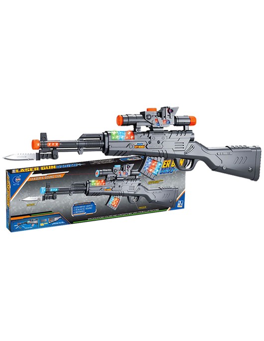 Όπλο Μπαταρίας με Φως, Δόνηση,8 Ήχους 46x15cm Carnavalista 232247