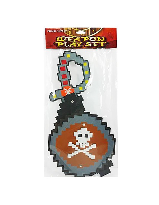 Σετ Πειρατή Χατζάρα με Ασπίδα Pixels Σετ=45x21cm Carnavalista 232328