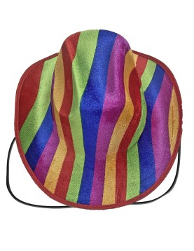 Καπέλο Ύφασμα Ροντέο Ουράνιο Τόξο με Σχοινί Carnavalista 232339