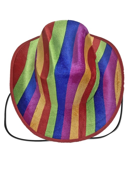 Καπέλο Ύφασμα Ροντέο Ουράνιο Τόξο με Σχοινί Carnavalista 232339