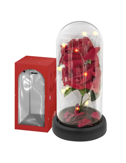 Τριαντάφυλλο σε Γυάλα με φως 22x11cm Carnavalista 232370