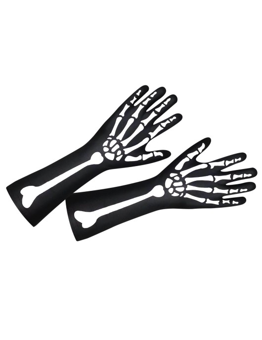 Γάντια Μακριά Σκελετός 38cm Carnavalista 232404