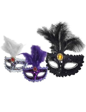 Μάσκα Βενετσιάνικη με Φτερά &amp; Πετράδι Carnavalista 232420