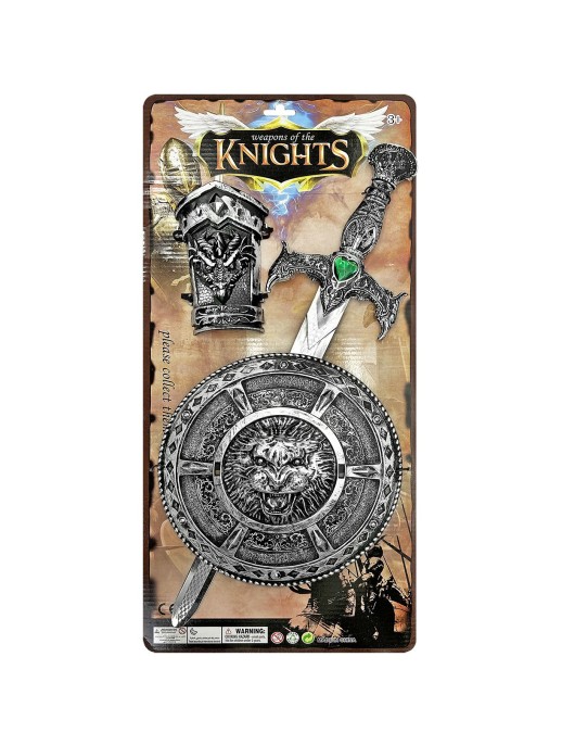 Σετ Ιππότη με Σπαθί, Ασπίδα, Περικάρπιο 55x25cm Carnavalista 232423