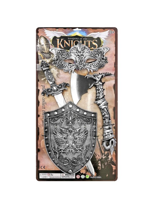 Σετ Ιππότη με Μάσκα, Τσεκούρι, Σπαθί, Ασπίδα 63x31cm Carnavalista 232425