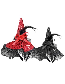 Στέκα Καπέλο Μάγισσας με Πούλιες 26x20cm Carnavalista 232473