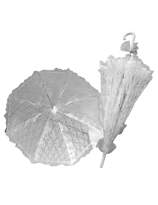 Κινέζικη Ομπρέλα με Δαντέλα & Βολάν 76x ø75cm Carnavalista 232555