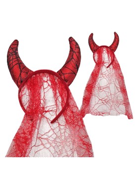 Στέκα Devil με Κέρατα &amp; Πέπλο Carnavalista 232556